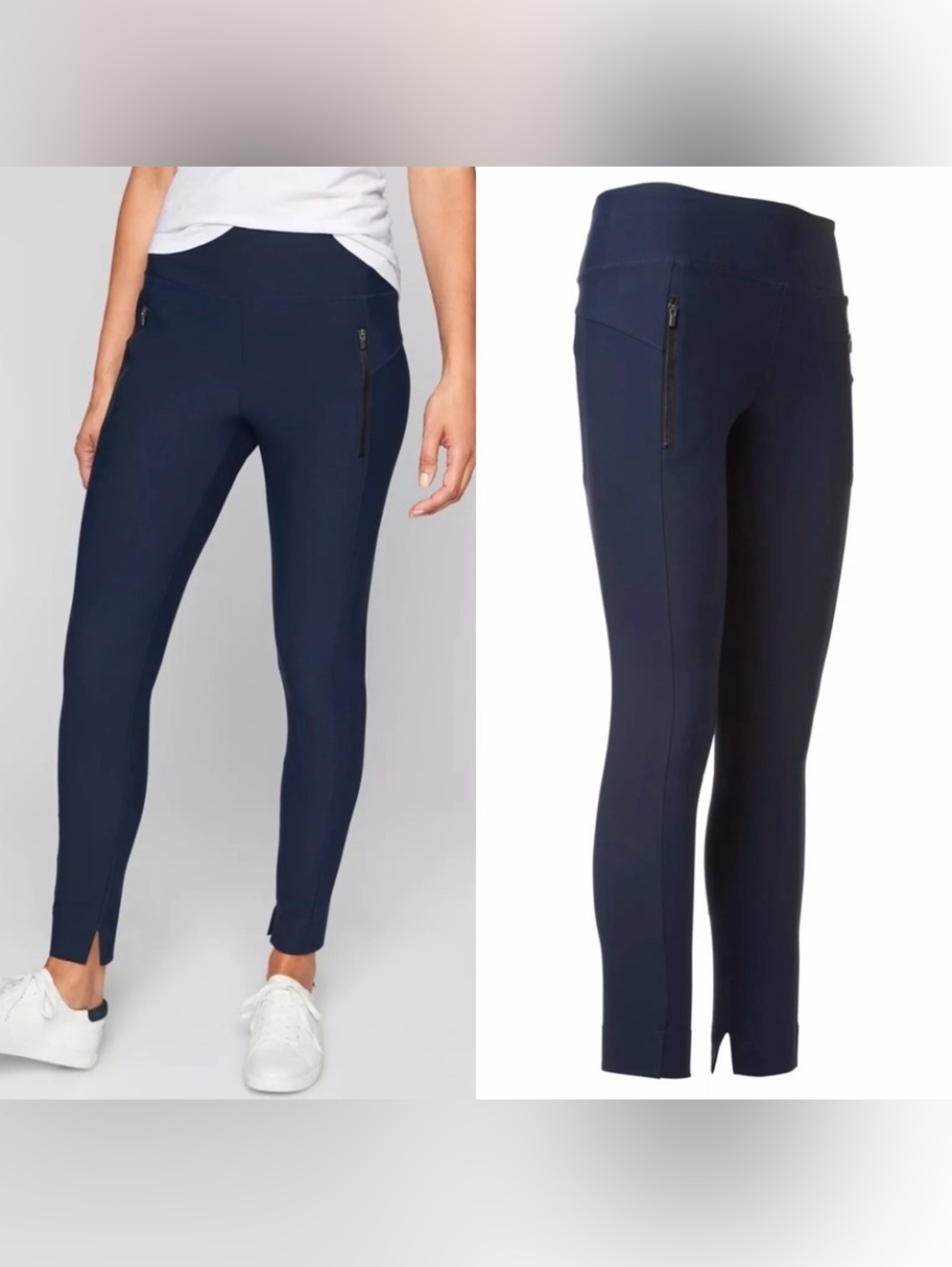 Athleta Navy Blue Ankle Zip Pocket Pants - M